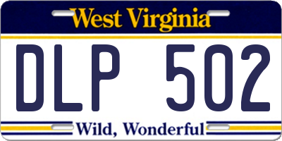 WV license plate DLP502
