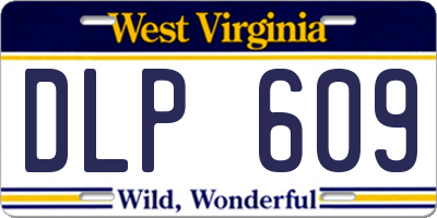 WV license plate DLP609