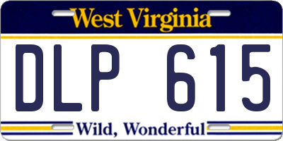 WV license plate DLP615