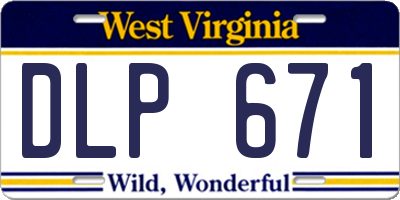 WV license plate DLP671