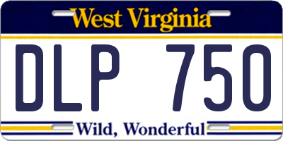 WV license plate DLP750
