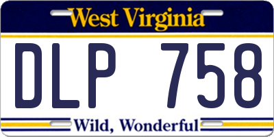 WV license plate DLP758