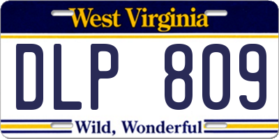 WV license plate DLP809