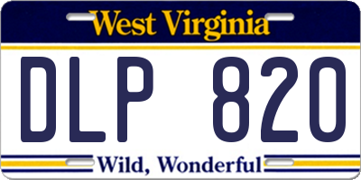 WV license plate DLP820