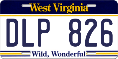 WV license plate DLP826