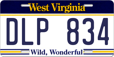 WV license plate DLP834