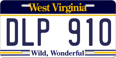 WV license plate DLP910