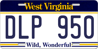 WV license plate DLP950