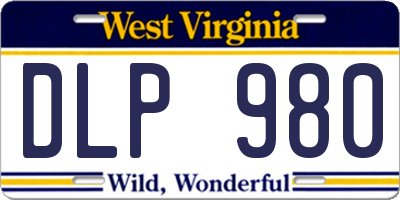 WV license plate DLP980