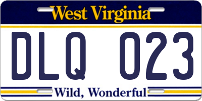 WV license plate DLQ023