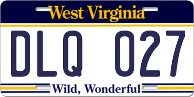 WV license plate DLQ027