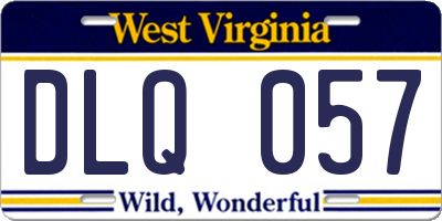WV license plate DLQ057
