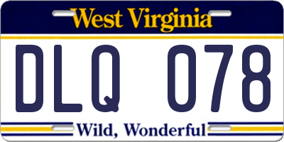 WV license plate DLQ078