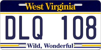 WV license plate DLQ108
