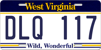 WV license plate DLQ117