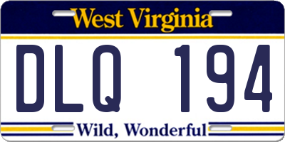 WV license plate DLQ194