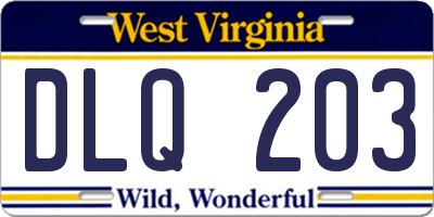 WV license plate DLQ203