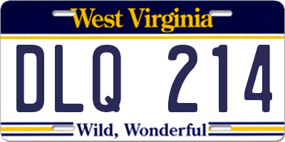 WV license plate DLQ214