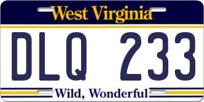 WV license plate DLQ233