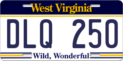 WV license plate DLQ250