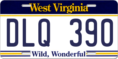 WV license plate DLQ390