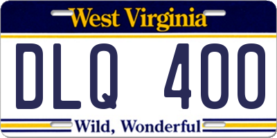 WV license plate DLQ400