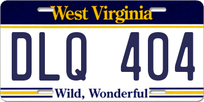 WV license plate DLQ404