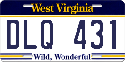 WV license plate DLQ431