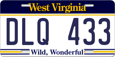 WV license plate DLQ433