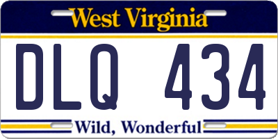 WV license plate DLQ434
