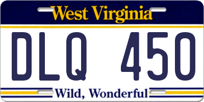 WV license plate DLQ450