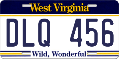 WV license plate DLQ456
