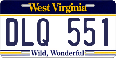 WV license plate DLQ551