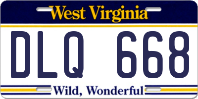 WV license plate DLQ668