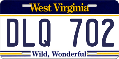 WV license plate DLQ702