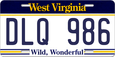 WV license plate DLQ986