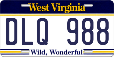 WV license plate DLQ988