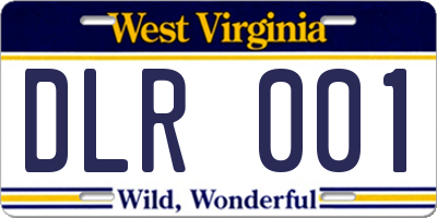 WV license plate DLR001