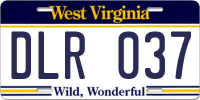 WV license plate DLR037