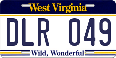 WV license plate DLR049