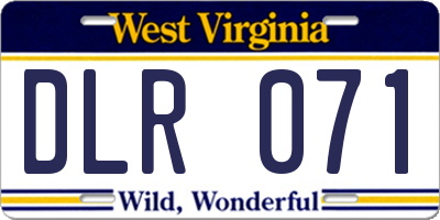 WV license plate DLR071