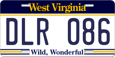 WV license plate DLR086