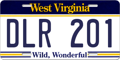 WV license plate DLR201
