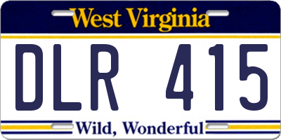 WV license plate DLR415