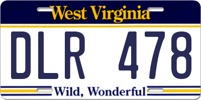 WV license plate DLR478