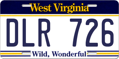 WV license plate DLR726