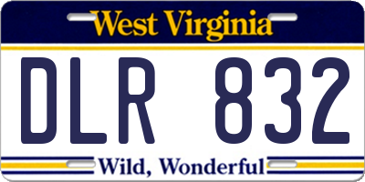 WV license plate DLR832