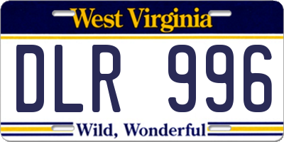 WV license plate DLR996