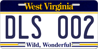 WV license plate DLS002