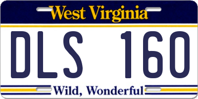 WV license plate DLS160